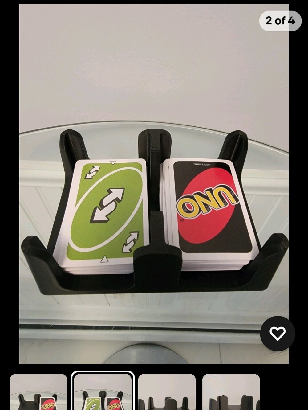 UNO Card Game Holder - 3D Print Flip Card double Holder Deck 3D Printed Travel